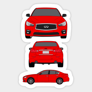 Red Infiniti Q50 Sticker